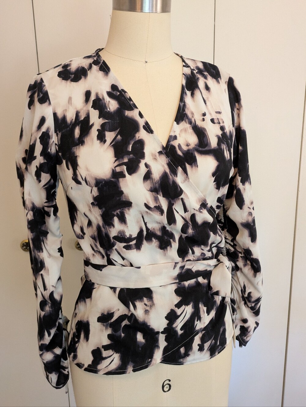 Floral Print Wrap Blouse